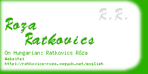 roza ratkovics business card